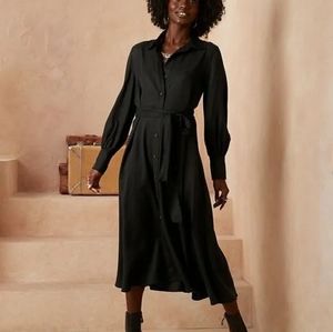 Banana Republic Black Button Up/Tie Waist Dress
